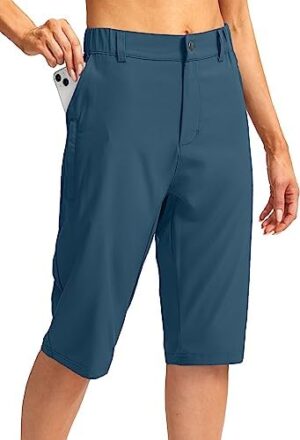 G Gradual Women's Long Hiking Cargo Shorts 13" Knee Length Lightweight Quick Dry Bermuda Shorts for Women with 5 Pockets