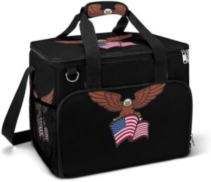 Eagle U.S. Flag Backpack Camping Cooler Leak Insulated Waterproof Portable Cooler Bag with Handle Shoulder Strap