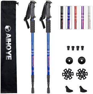 Aihoye Hiking Trekking Poles, 2 Pack Collapsible,Lightweight, Anti Shock, Hiking or Walking Sticks,Adjustable Hiking Pole for Men and Women