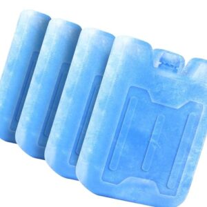 4-Pack Ice Packs for Lunch Boxes Cooler Tote Bags Reusable Refreezable Cold Slim Large Cheap Hard Protable Icepacks for Bento Shipping Beach Camp Car Milk Bottle Block Lunches Styrofoam Adult Men