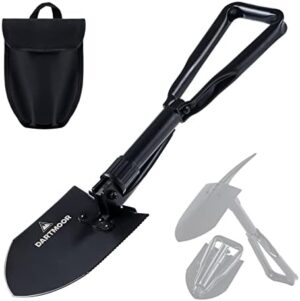 24" Larger Folding Shovel, High Carbon Steel Collapsible Shovel for Camping, Hiking, Digging, Backpacking, Sawing, Car Emergency, Portable Lightweight Survival Snow Shovel, Entrenching Tool