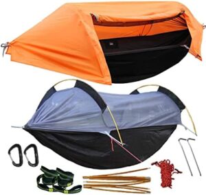 WintMing Hammock with Mosquito Net and Rain Fly Cover 3 in 1 Camping Hammock Tent 440lbs Load