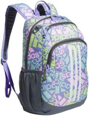 adidas Creator 2 Backpack, Adi Multi Collage Light Purple/Onix Grey/White, One Size