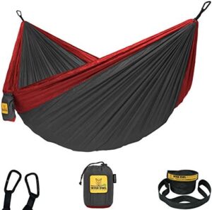 Wise Owl Outfitters Camping Hammock - Camping Essentials, Portable Hammock w/Tree Straps, Single or Double Hammock for Outside, Hiking, and Travel