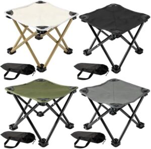 Weysat Camping Stool Camping Foot Stool Camping Foot Rest Folding Stools for Adults Portable Mini Chair Outdoor Portable Seat with Carry Bag for Hunting Fishing Hiking, 11 x 11 x 9.5 Inch