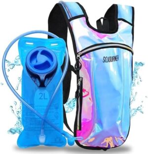 Sojourner Hydration Pack, Hydration Backpack - Water Backpack with 2l Hydration Bladder, Festival Essential - Rave Hydration Pack Hydropack Hydro for hiking, running, biking, festival gear