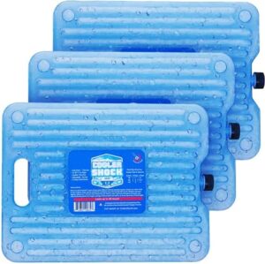 Cooler Shock Ice Packs for Cooler - Reusable, Premium, Large Ice Pack and Lunch Cooler Set for Long Term Use - Cools Faster Than Ice - Cooler Accessories