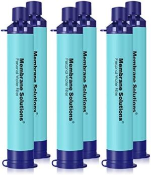 Membrane Solutions Straw Water Filter, Survival Filtration Portable Gear, Emergency Preparedness, Supply for Drinking Hiking Camping Travel Hunting Fishing Team Family Outing