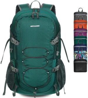 40L Lightweight Hiking Backpack Travel Packable Daypack for Women and Men, Green