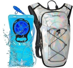 Reflective Hydration BackPack, Hydration Pack - Water Backpack with 2L Hydration Bladder, Essential for Festivals - Rave Hydration Pack for Hiking, Running, Cycling, and Festivals