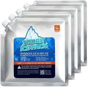 TOURIT Reusable Ice Pack for Coolers Long Lasting Cooler Ice Packs for Cooler Bag Lunch Bags/Boxes, Cooler Backpacks, Freezer Packs for Coolers