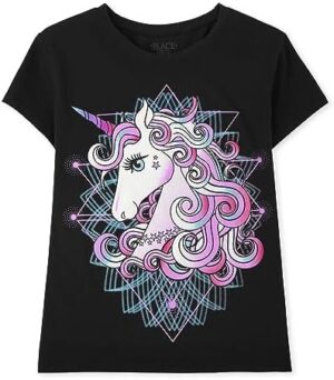 The Children's Place girls Dream Unicorn Graphic Short Sleeve Tee