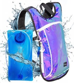 Vibe Festival Gear Hydration Pack Backpack with 2L Water Bladder for Women, Men, Teens, Kids - Hydropack Hydro Sports, Outdoor, Running, Camping, Hiking, Festivals, Raves