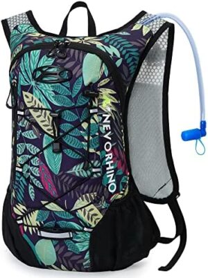 Lightweight Hydration Backpack, Running Backpack with 2L Water Bladder, Hydro Water Daypack for Cycling Hiking Rave for Men Women