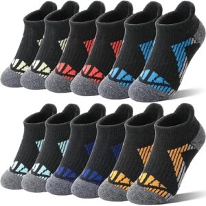 Kids Merino Wool Ankle Hiking Athletic Running Socks Girls Boys Teens Thermal Winter Cozy Warm Thick No Show Socks 6 Pairs