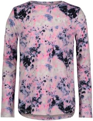 Under Armour Girls' Outdoor Long Sleeve Tee, Stylish Crew Neckline, Logo & Printed Designs, UPF 50+