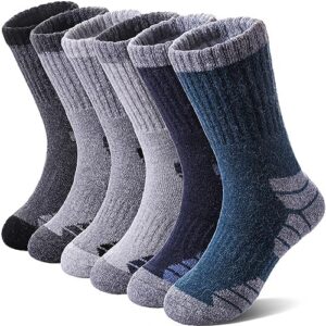 Kids Merino Wool Hiking Socks Boys Girls Toddlers Thermal Winter Warm Boot Thick Cushion Gift Socks 6 Pairs