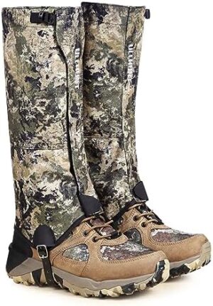 QOGIR Hunting Gaiters Boot Gaiters, Durable Leg Gaiters for Hunting, Waterproof Hiking Gaiters, Adjustable Snow Boot Gaiters