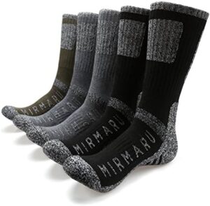 MIRMARU Men's 5 Pairs Multi Performance Outdoor Sports Hiking Trekking Crew Socks