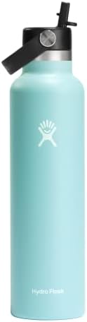 Hydro Flask 24 Oz Stainless Steel Standard Mouth Water Bottle with Flex Straw Cap and Double-Wall Vacuum Insulation