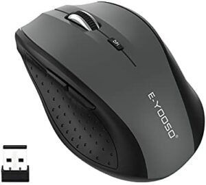 E-YOOSO Wireless Mouse, Computer Mouse 18 Months Battery Life Cordless Mouse, 5 Level 4800 DPI, 6 Button Ergo Wireless Mice, 2.4G Portable USB Wireless Mouse for Laptop, Mac, Chromebook, PC, Windows