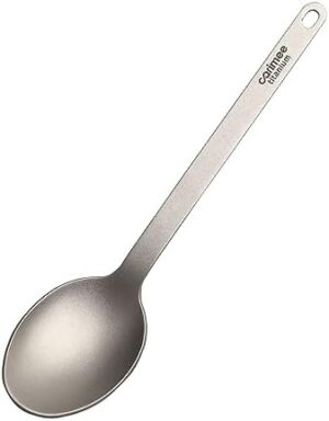 Pure Titanium Camping Spoon, Ultra-Light Eco-Friendly Portable Reusable Flatware for Outdoor Camping Backpacking Hiking Travel Picnic Tableware, 6.3", 0.64oz