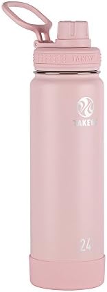 Takeya Actives 24 Oz Vacuum Insulated Stainless Steel Water Bottle with Spout Lid, Premium Quality, Blush