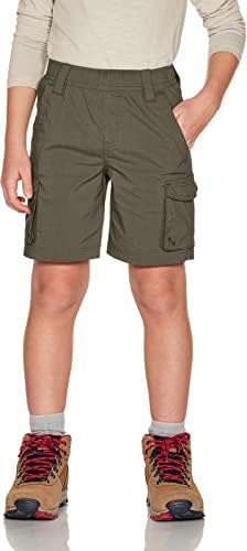 CQR Kids Youth Pull on Cargo Shorts, Outdoor Camping Hiking Shorts, Lightweight Elastic Waist Athletic Short with Pockets