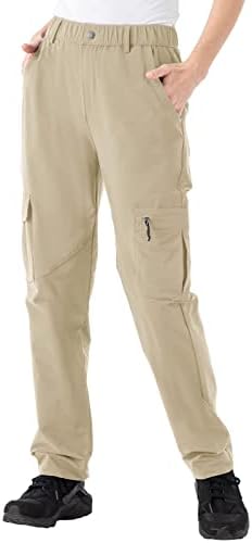 Rdruko Women's Hiking Cargo Pants Water-Resistant Quick Dry UPF 50+ Travel Camping Work Pants Zipper Pockets