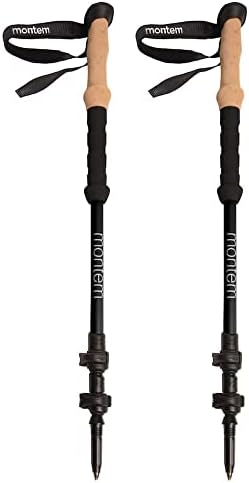 Montem Ultra Light 100% Carbon Fiber Trekking, Walking, and Hiking Poles - One Pair (2 Poles) - Ultra Light, Quick Locking, and Ultra Durable