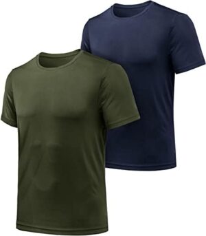 ATHLIO 2, 3 or 5 Pack Men's Workout Running Shirts, Sun Protection Quick Dry Athletic Shirts, Short Sleeve Gym T-Shirts