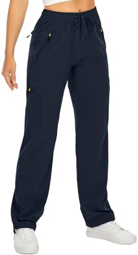 Womens Hiking Pants Quick Dry UPF 50 Travel Golf Pants lightweight Camping Work Cargo Pants Zipper Pockets