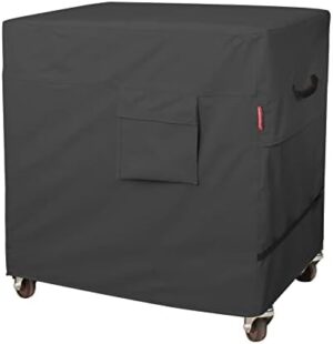 Porch Shield Waterproof 80-100 Qt Rolling Cooler Cart Cover Fits Most Patio Ice Chest Party Cooler Upto 40L x 20W x 32H inch, Black