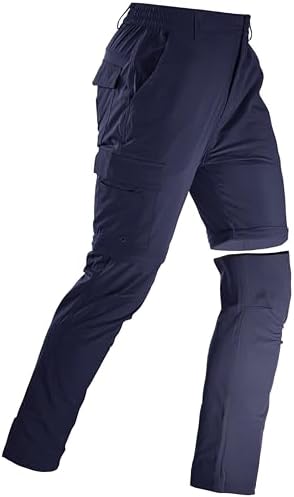 Men's Convertible Hiking Pants Zip Off Quick Dry Lightweight Safari Travel Camping Fishing Cargo Outdoor Pants