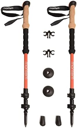 Montem Ultra Strong Trekking, Walking, and Hiking Poles - One Pair (2 Poles) - Collapsible, Lightweight, Quick Locking, and Ultra Durable