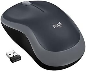 Logitech M185 Wireless Mouse, 2.4GHz with USB Mini Receiver, 12-Month Battery Life, 1000 DPI Optical Tracking, Ambidextrous PC/Mac/Laptop - Swift Gray