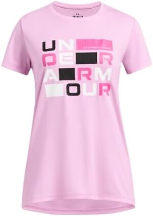 Under Armour Girls' Tech Block Logo Short Sleeve T Shirt