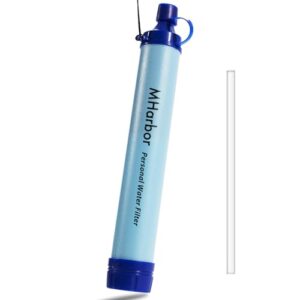 Life Straw Water Filter - 1 Pack, MHarbor Personal Water Filter Straw, Portable Outdoor Emergency Survival Gear for Hiking, Camping, Travel, Hunting & Fishing