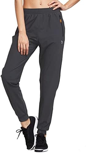 BALEAF Women's Hiking Pants Joggers Workout Athletic Lightweight Quick Dry Zipper Pockets