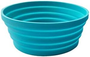 Silicone Expandable Collapsible Bowl for Travel Camping Hiking, Blue (1 Pack)