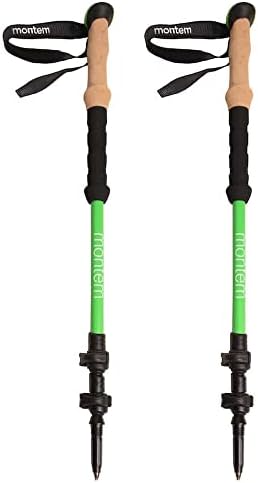 Montem Ultra Strong Trekking, Walking, and Hiking Poles - One Pair (2 Poles) - Collapsible, Lightweight, Quick Locking, and Ultra Durable