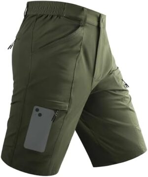 TACVASEN Men's Hiking Cargo Shorts Lightweight Quick Dry Elastic Waist 5 Pockets Shorts for Fishing Camping Casual