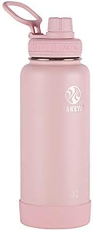 Takeya Actives 32 oz Vacuum Insulated Stainless Steel Water Bottle with Spout Lid, Premium Quality, Blush