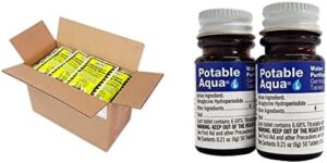 Mayday Pouch Water, Coast Guard Emergency Water, 4.225 Oz/125Ml 100 Pack & Potable Aqua Water Purification, Water Treatment Tablets - 50 count Twin Pack