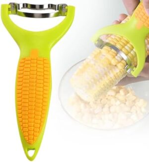 2024 New Corn Peeler, Upgrade Planer Corn Peeler Corn Thresher Corn Stripper, Stainless Steel Quick Corn Kernel Cutter Tool Corn Thresher with Ergonomic Handle (Green#1PC)