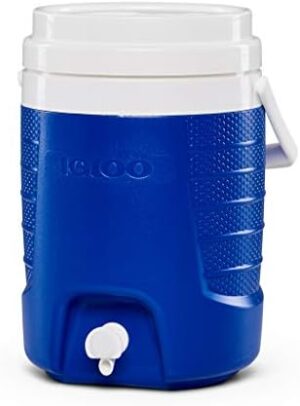 Igloo 2 Gallon Portable Sports Cooler Water Beverage Dispenser, Insulated Cooler Dispenser, Majestic Blue