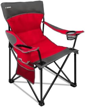 Oversized Portable Camping Chairs, Collapsible Outdoor Chairs with Pocket and Cup Holders, Carry Bag for Camping,Tailgates,Beach,and Sports