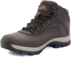 CC-Los Men's Waterproof Hiking Boots Mid-top Boots Lightweight Non-slip High-Traction Grip 7.5-14