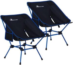 MOON LENCE Portable Camping Chairs 2 Pack, Backpacking Chairs,The 3rd Gen Folding Chairs, Compact Lightweight for Backpacking Hiking, Heavy Duty, with 2 Side Pockets