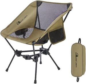 MOON LENCE Ultralight Small Camping Chair Backpacking Chair - The 4th Generation Portable Folding Chair - Compact, Lightweight Folding Chairs for Hiking Mountaineering Beach